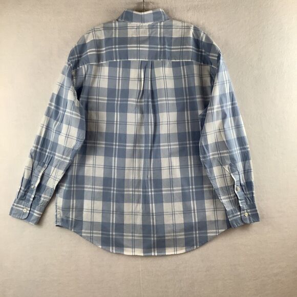 Gap The Big Shirt Mens Small Plaid Shirt Blue White Long Sleeve Button Up Casual - Picture 4 of 13
